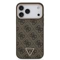 iPhone 18 Pro Max Guess 4G Strass Triangle Logo Gold Frame MagSafe-kotelo - ruskea
