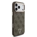 iPhone 18 Pro Max Guess 4G Strass Triangle Logo Gold Frame MagSafe-kotelo - ruskea