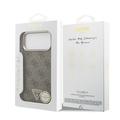 iPhone 18 Pro Max Guess 4G Strass Triangle Logo Gold Frame MagSafe-kotelo - ruskea