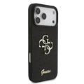 iPhone 18 Pro Max Guess Fixed Glitter 4G Metal Logo Kotelo - Musta