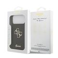 iPhone 18 Pro Max Guess Fixed Glitter 4G Metal Logo Kotelo - Musta