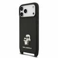 iPhone 18 Pro Max Karl Lagerfeld Saffiano Crossbody Metal Karl & Choupette Kotelo - Musta