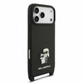iPhone 18 Pro Max Karl Lagerfeld Saffiano Crossbody Metal Karl & Choupette Kotelo - Musta