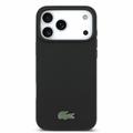 iPhone 18 Pro Max Lacoste Iconic Petit Pique Metal Logo -kotelo - MagSafe-yhteensopiva - musta