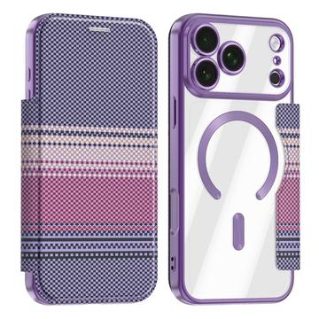 iPhone 18 Pro Max Tyylikäs magneettinen läppäkotelo RFID-korttipaikoilla - violetti
