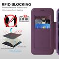 iPhone 18 Pro Max Tyylikäs magneettinen läppäkotelo RFID-korttipaikoilla - violetti