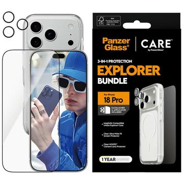 iPhone 18 Pro PanzerGlass Care Flagship 3-in-1 -paketti - Kirkas