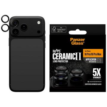 iPhone 18 Pro/18 Pro Max PanzerGlass Hoops Ceramic II kameran linssinsuojus - musta