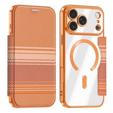 iPhone 18 Pro Tyylikäs magneettinen läppäkotelo RFID-korttipaikoilla - oranssi