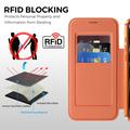 iPhone 18 Pro Tyylikäs magneettinen läppäkotelo RFID-korttipaikoilla - oranssi