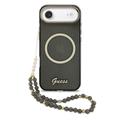 iPhone Air Guess IML Glitter Script Hihnakotelo - MagSafe-yhteensopiva - musta