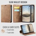 iPhone Duo Caseme 013 Sarja Lompakkokotelo - Ruskea