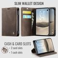 iPhone Duo Caseme 013 Sarja Lompakkokotelo - Kahvi