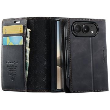 iPhone Duo Caseme 033 vasikka tekstuuri lompakko tapauksessa RFID-sulku - Musta