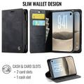 iPhone Duo Caseme 033 vasikka tekstuuri lompakko tapauksessa RFID-sulku - Musta