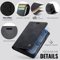 iPhone Duo Caseme 033 vasikka tekstuuri lompakko tapauksessa RFID-sulku - Musta