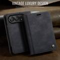 iPhone Duo Caseme 033 vasikka tekstuuri lompakko tapauksessa RFID-sulku - Musta