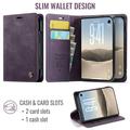 iPhone Duo Caseme 033 vasikka tekstuuri lompakko tapauksessa RFID-sulku - violetti