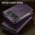 iPhone Duo Caseme 033 vasikka tekstuuri lompakko tapauksessa RFID-sulku - violetti