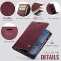 iPhone Duo Caseme 033 vasikka tekstuuri lompakko tapauksessa RFID-sulku - punainen