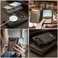 iPhone Duo Caseme C49 2-in-1 irrotettava lompakkokotelo - MagSafe-yhteensopiva, RFID - Kahvi