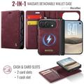 iPhone Duo Caseme C49 2-in-1 irrotettava lompakkokotelo - MagSafe-yhteensopiva, RFID - punainen