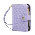 iPhone Duo Luxury tikattu lompakkokotelo - violetti