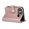 iPhone Duo Luxury tikattu lompakkokotelo - ruusukultainen