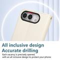 iPhone Duo Luxury tikattu lompakkokotelo - valkoinen
