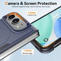 iPhone Duo -magneettikotelo, jossa on panssarilasi ja kameran linssinsuojus - sininen
