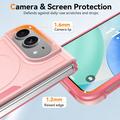 iPhone Duo -magneettikotelo, jossa on panssarilasi ja kameran linssinsuojus - vaaleanpunainen