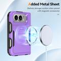 iPhone Duo -magneettikotelo, jossa on panssarilasi ja kameran linssinsuojus - violetti