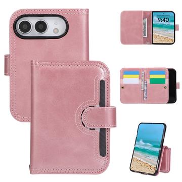 iPhone Duo -lompakkokotelo, jossa on 8 korttipaikkaa ja rannehihna - ruusukulta