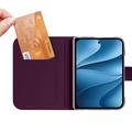 iPhone Fold Dux Ducis Skin Pro Lompakkokotelo - Tumma kirsikka