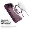 iPhone Fold Dux Ducis Yind Hybridikotelo - MagSafe-yhteensopiva - Tumma kirsikka