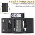 iPhone Fold magneettinen kolmilokeroinen lompakkokotelo – musta