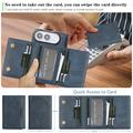 iPhone Fold magneettinen kolmilokeroinen lompakkokotelo – sininen