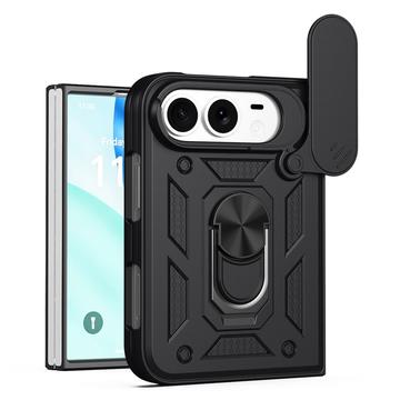 iPhone Fold Pyörivä Rengashybridikotelo Kamerasuojalla