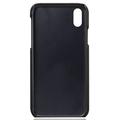 iPhone X/XS KSQ Päällystetty Muovikotelo Korttitaskuilla - Musta